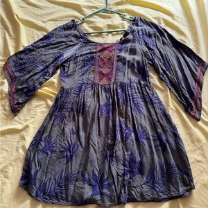 Roxy Green and Blue Patterned Dress